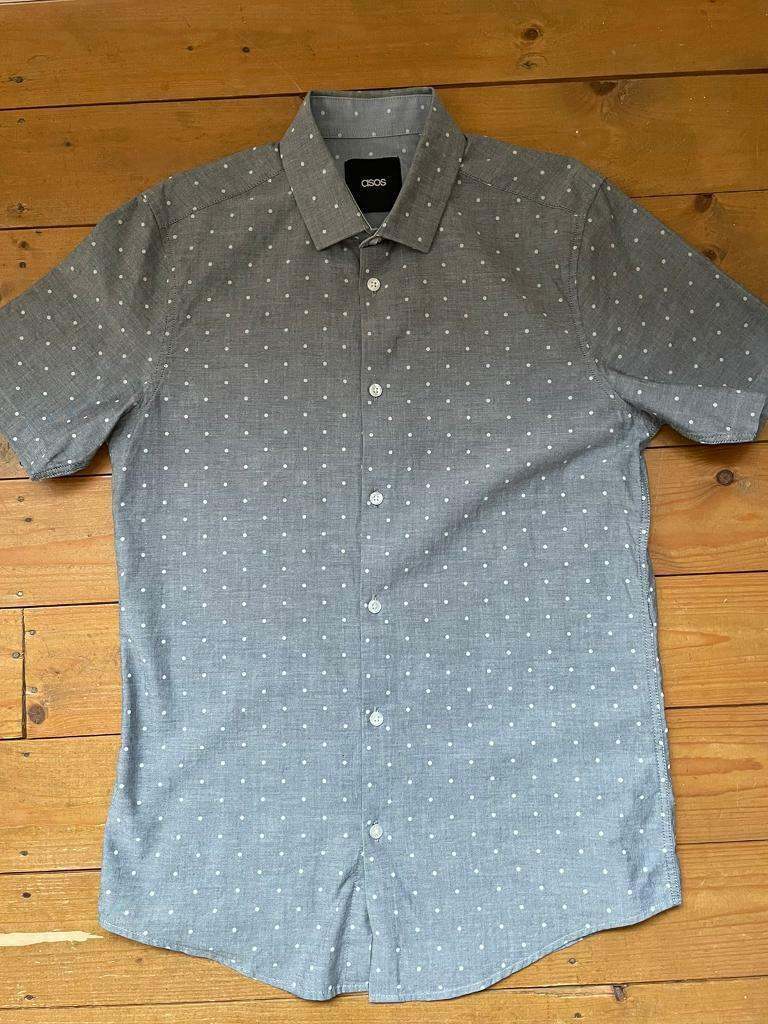 ASOS mens grey shirt to fit chest 36/38 inches, as new, worn once only