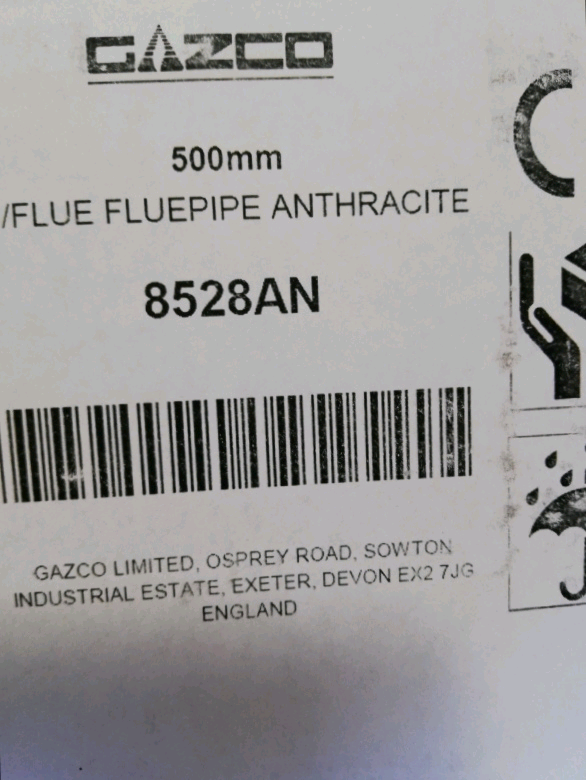 GAZCO 8528AN 500mm B/flue Fluepipe anthracite 
