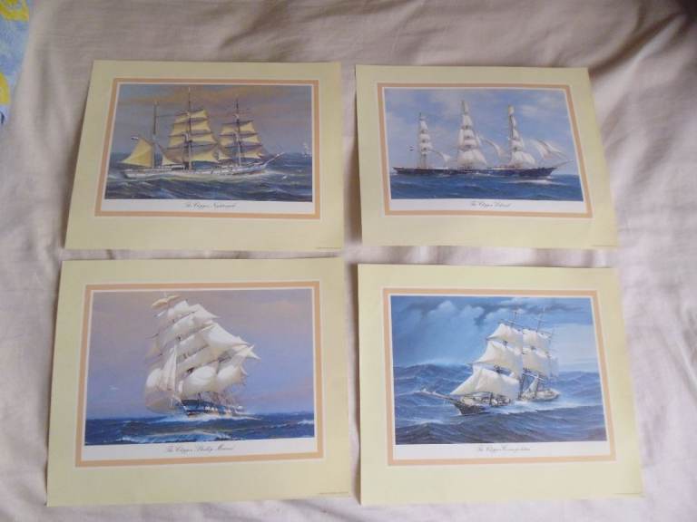 SET OF 4 CLIPPER SHIP PRINTS