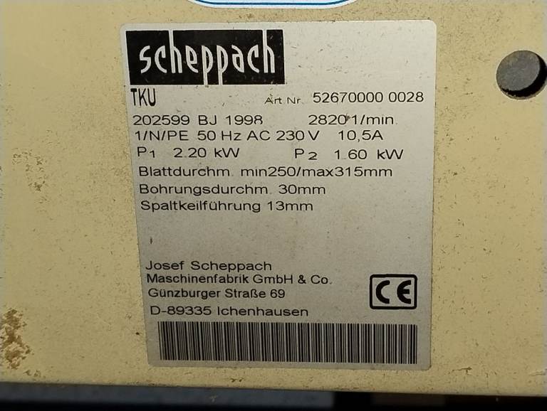 Table Saw: Scheppach 202599 50hz 230V 2.2kw