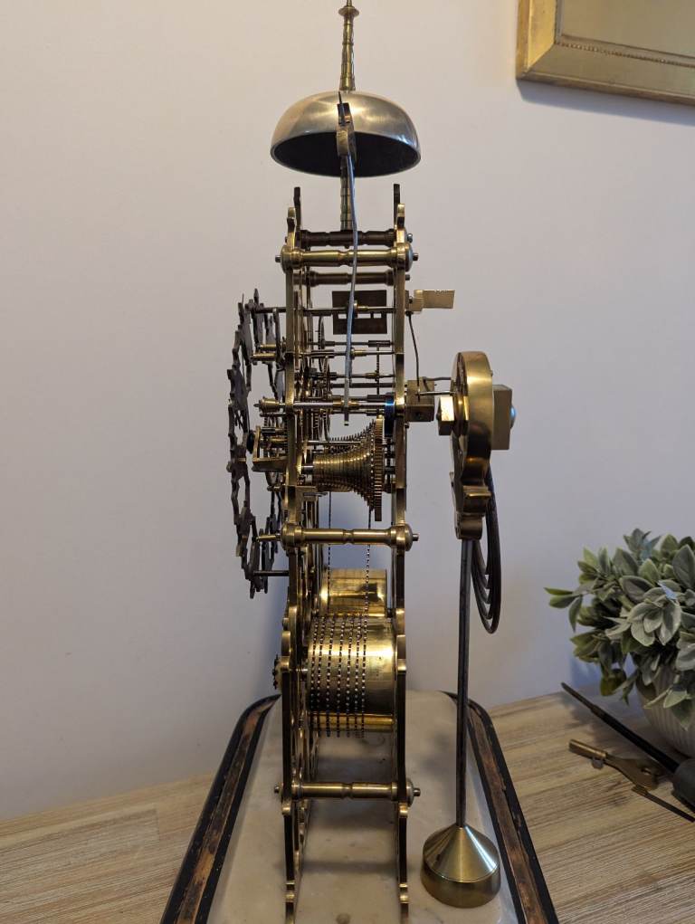 A Fine Large Victorian Twin Fusee Skeleton Clock c1870