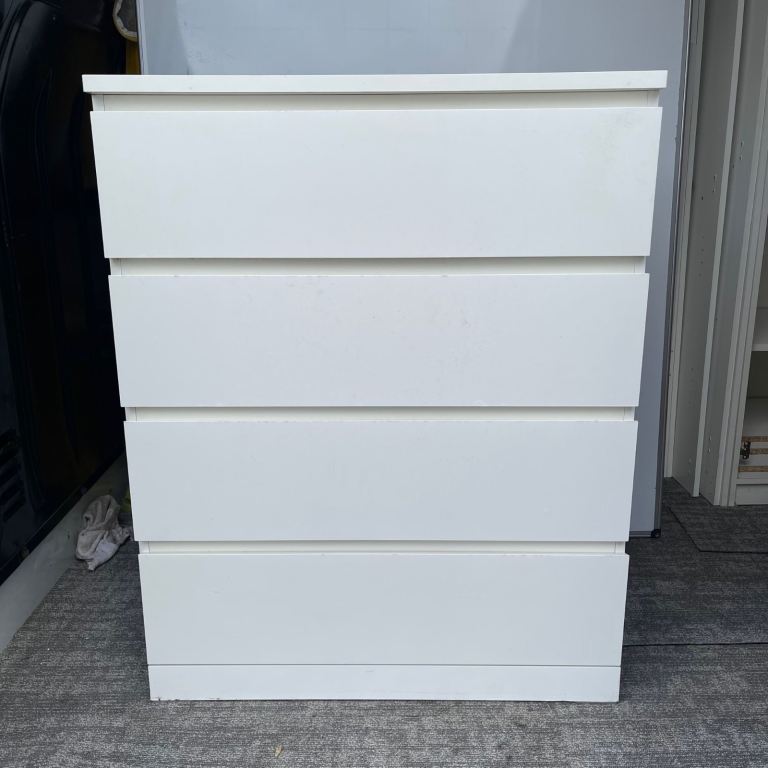 FREE DELIVERY IKEA MALM white chest of 4 drawers, in good condition.