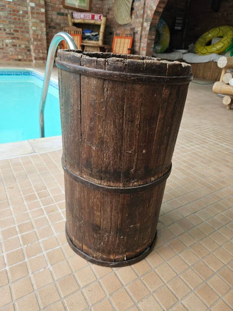 Vintage Drum Table / Iron Hoops