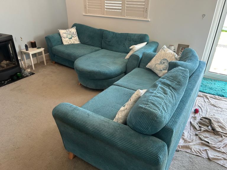 Next Aqua green sofas 