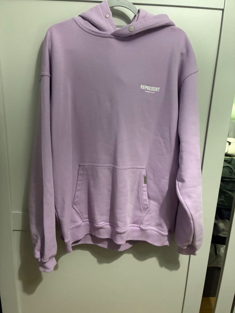 Mens Represent lilac hoodie as new