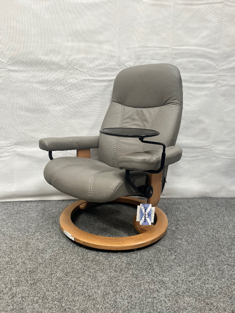 Ekornes Stressless “Consul” Leather Recliner & Wine Table Uk Delivery Available 