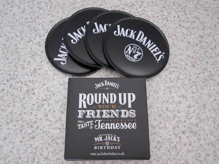 Jack Daniels Drinks Coasters and Fridge Magnet Set