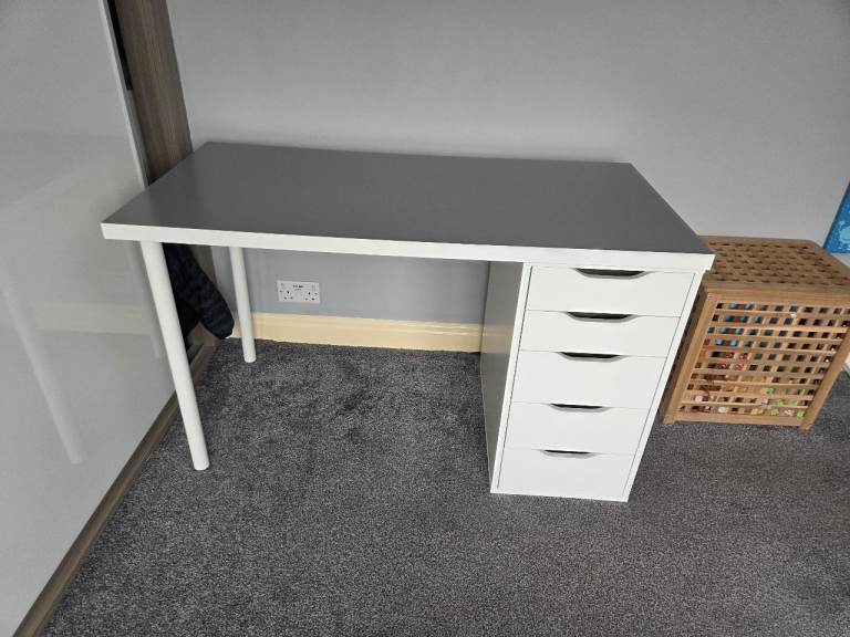 IKEA LINNMON / ALEX Desk and Drawer Set white/grey, 120cm x 60cm