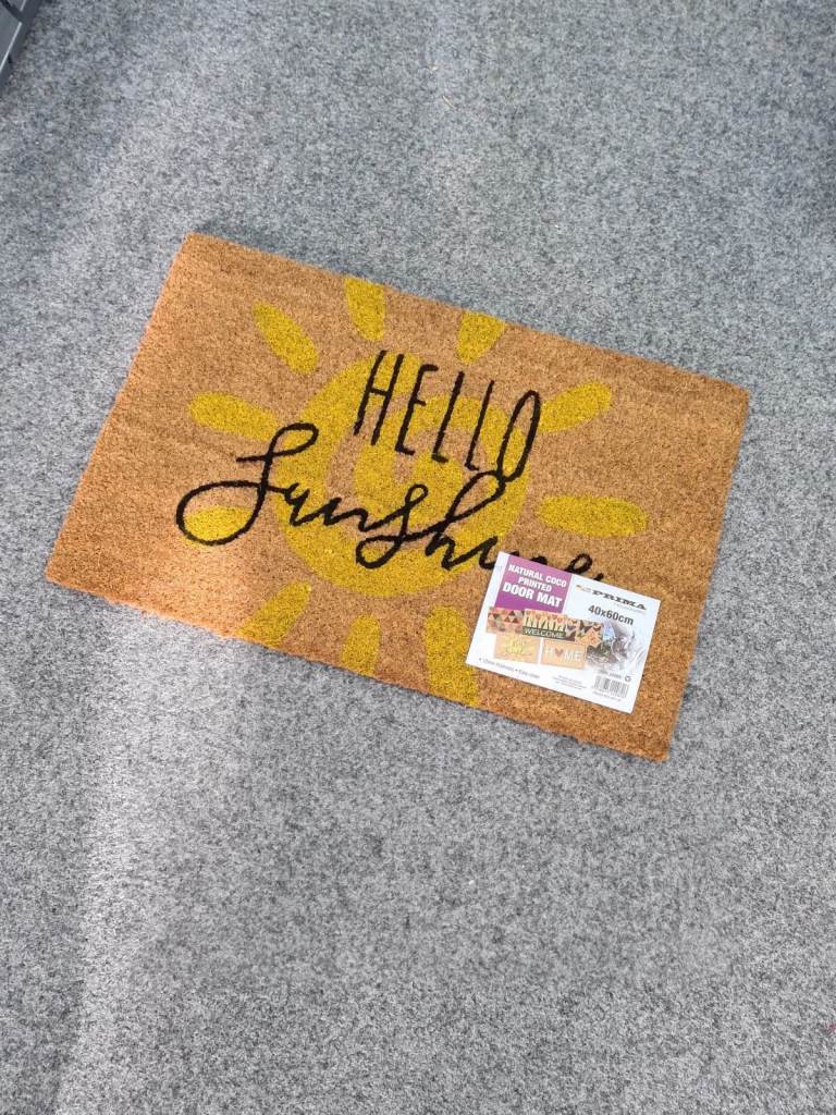 Hello Sunshine Natural Coir Door Mat 40x60cm 