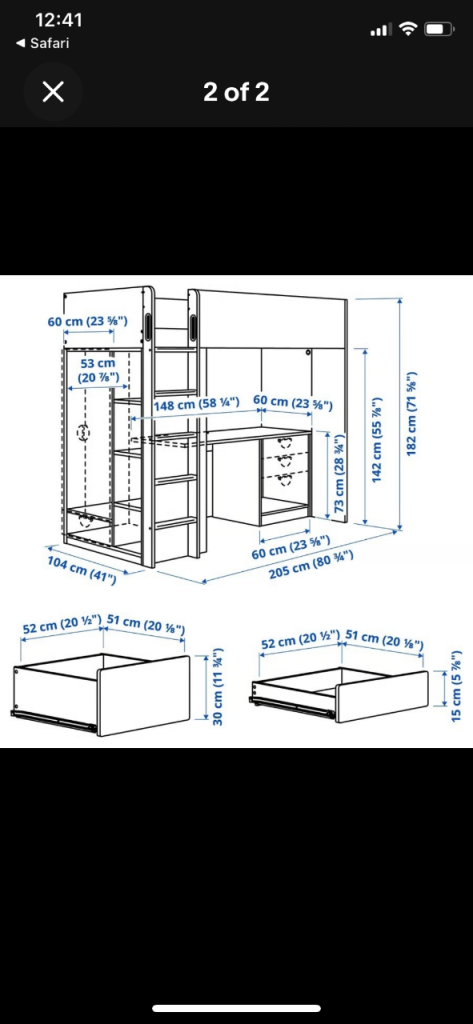 IKEA high sleeper bed