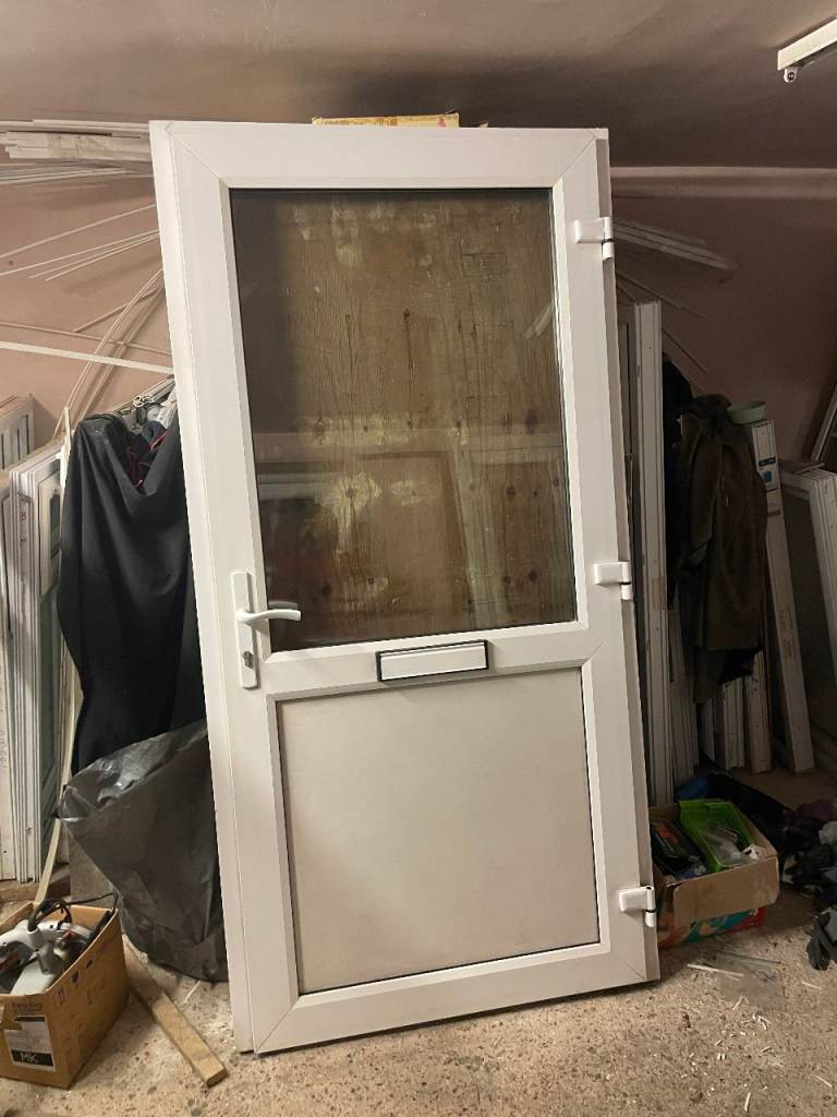 UPVC DOOR 205.5 x 102.5 cm - UPVC DOUBLE GLAZED DOOR **VERY WIDE** - CLEAR GLASS (REF: DX196)