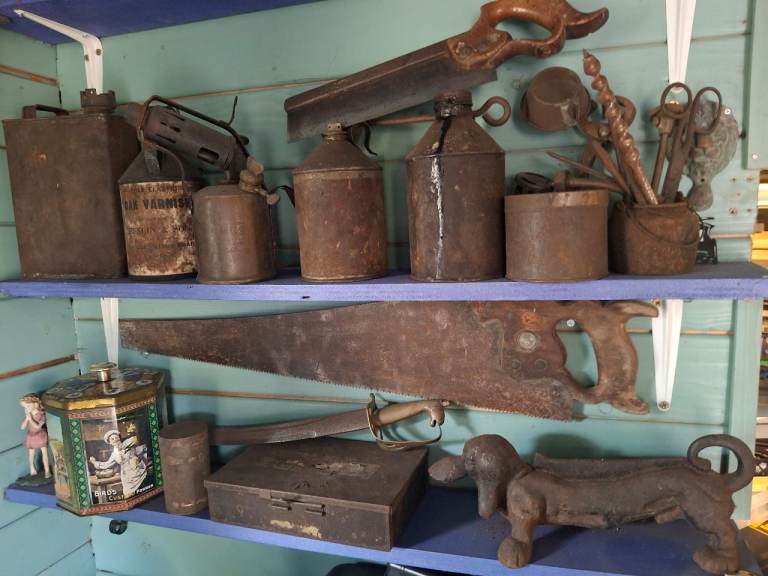 Collection of Rustic Metal Tools and Decor – Fair Condition