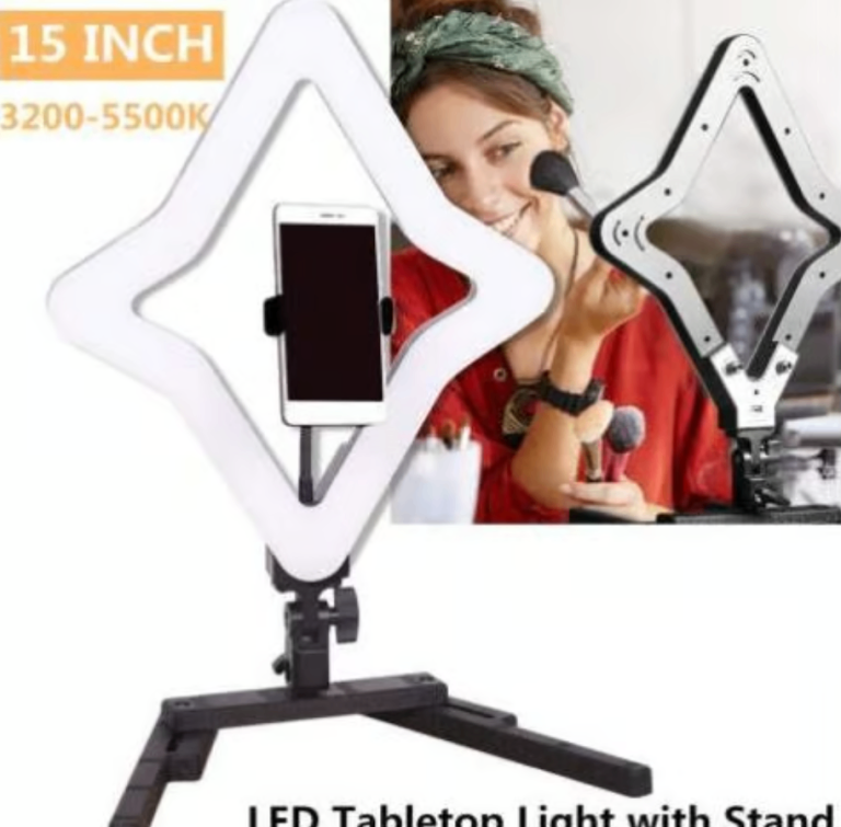 NEW 15 INCH Table Top Star Ring Light New with carry case