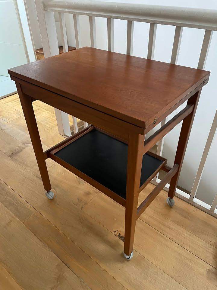 Nathan teak & black formica extending drinks trolley/table | retro & vintage