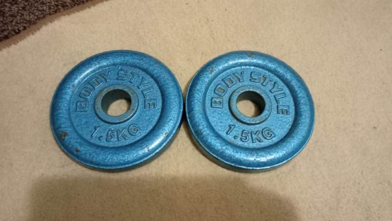  Weight Plates   2 x 1.5kg 1 inch hole