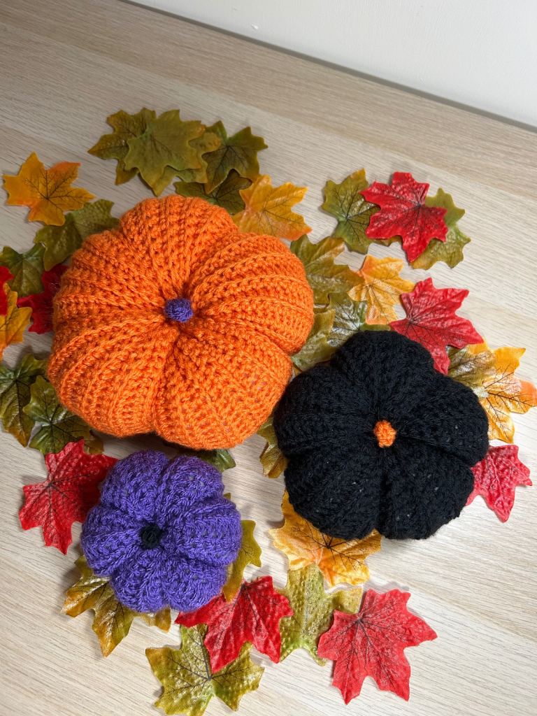 Hand made crochet pumpkins 