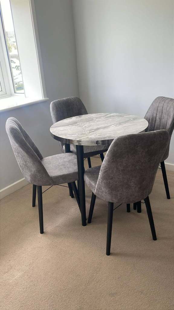 Brand New Dining Round Table and Chairs- COD