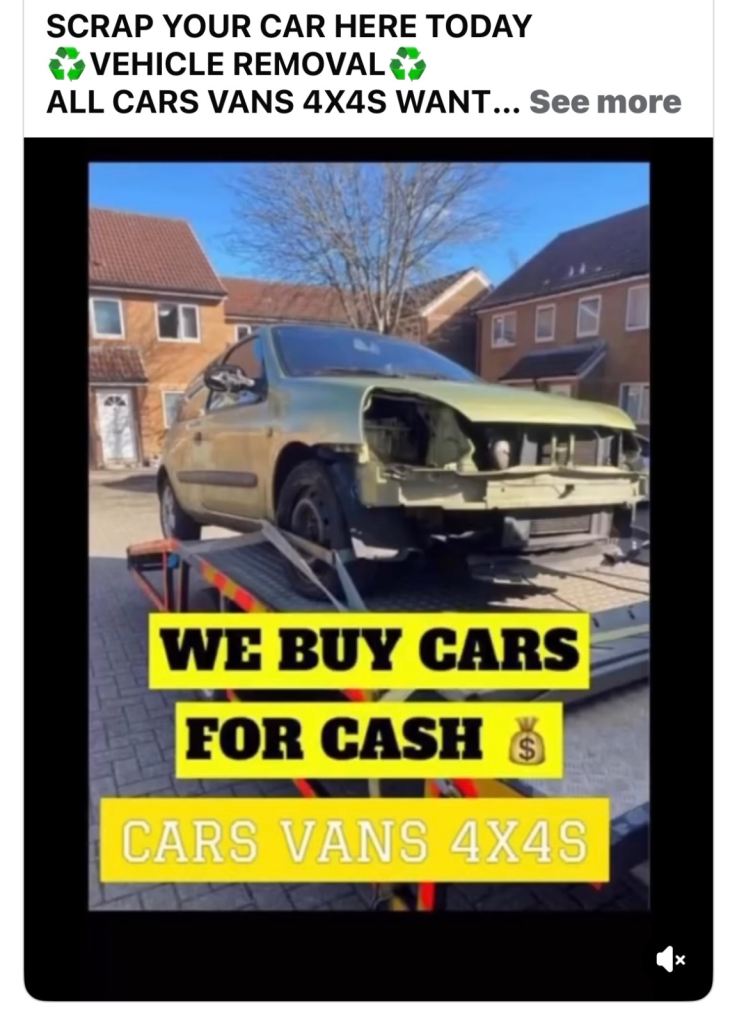 SCRAP CARS BOUGHT FOR CASH , SCRAP YOUR CAR HERE TODAY 