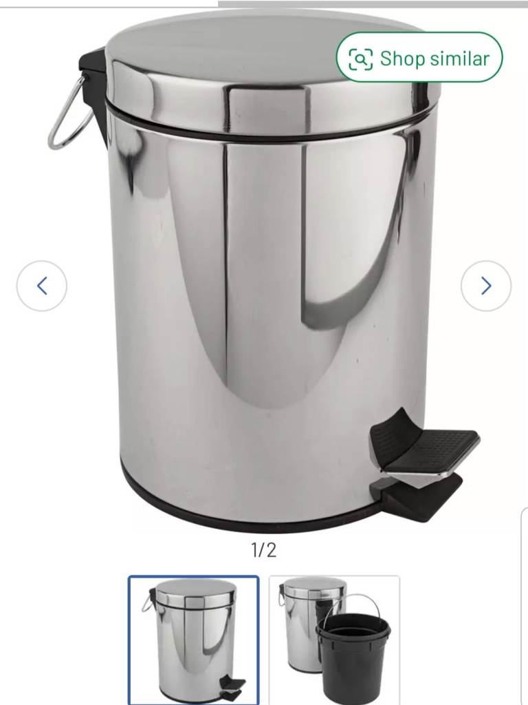 Stainless steel pedal bin bathroom office space 