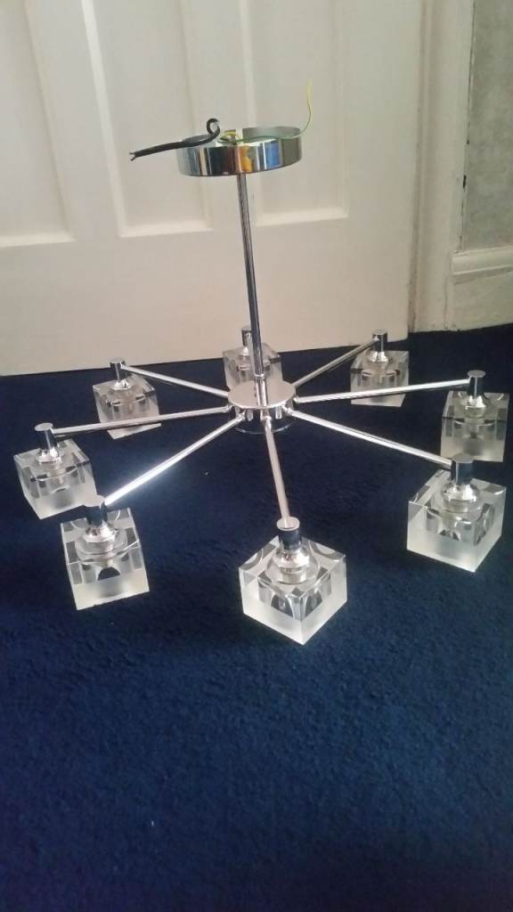 Chandelier - 8 Bulb Light Fitting Chrome SEL1