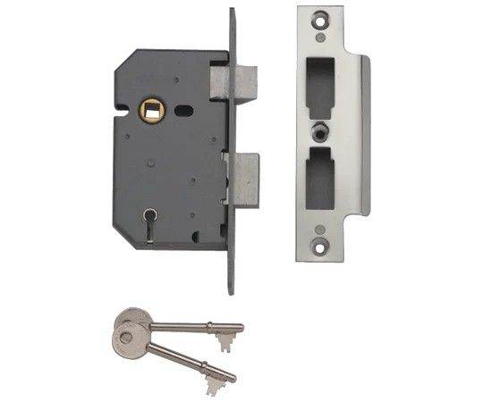 Hiatt 64mm 2 Lever Sashlock – Chrome Effect Door Lock with Keys & Fixings