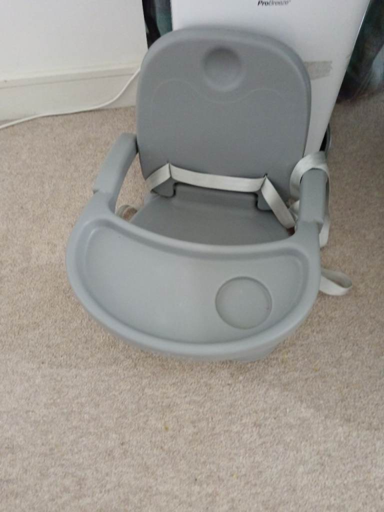 Grey Baby Booster Seat with Tray – Good Condition