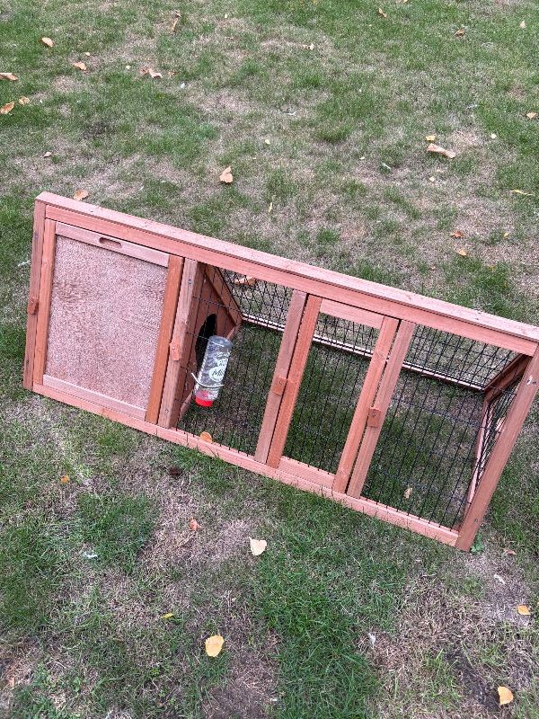 Wooden small Rabbit or Guinea Pig Hutch with Run and Water Bottle
