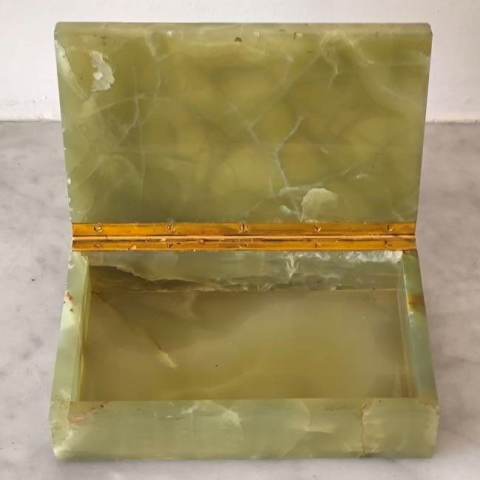 Vintage Italian Green Onyx Trinket Box | in Richmond, London