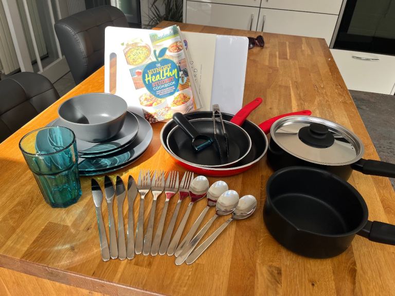 A selection kitchenware ideal student starter bundle 
