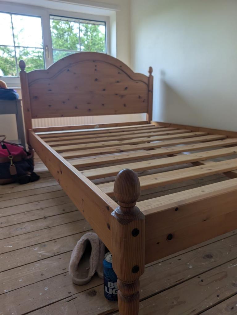 Pine double bed