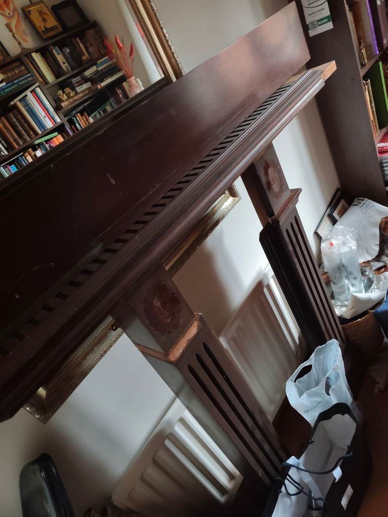 Vintage Wooden Fireplace Surround – please TEXT only