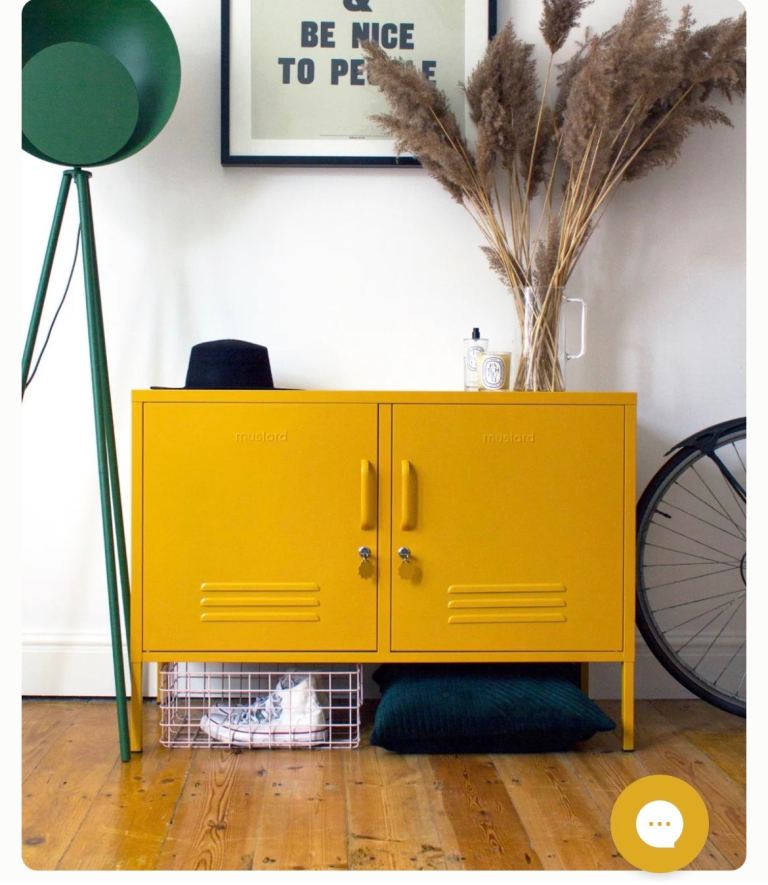 Mustard Made Yellow Locker Storage Cabinet - excellenCondition