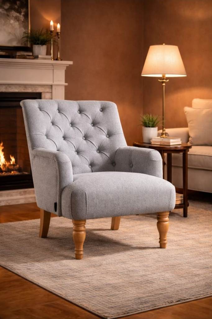 Grey fabric chair