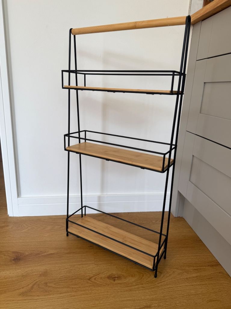 Bamboo & Metal Storage Caddy