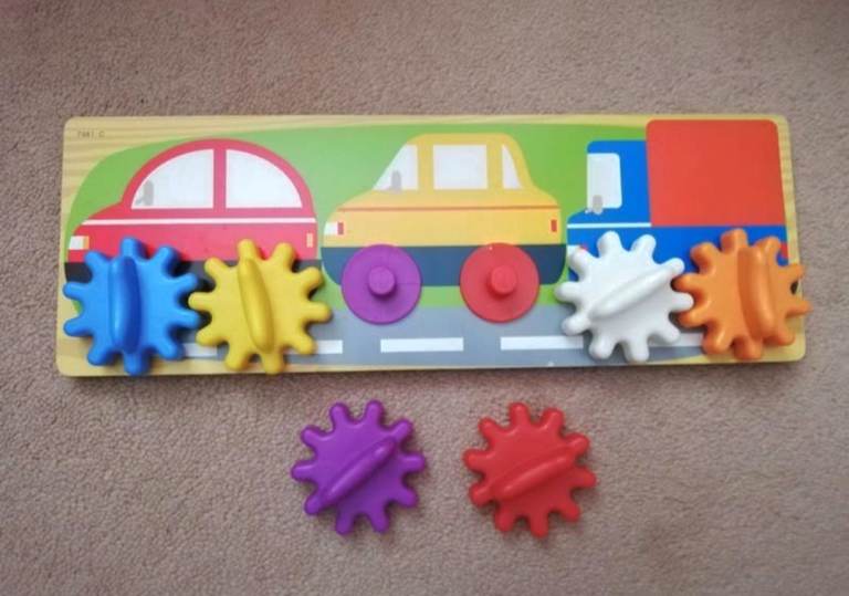 Wooden car wheel toddler game 