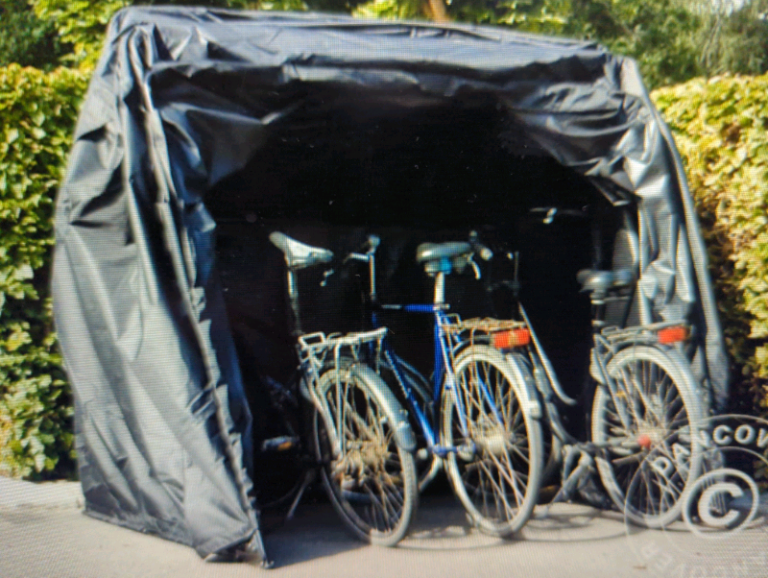 Folding garage, black, 1.8m wide x 9m