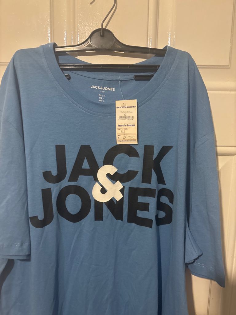 Jack & Jones Blue Cotton T-Shirt, Size XL – BRAND NEW with Tags!