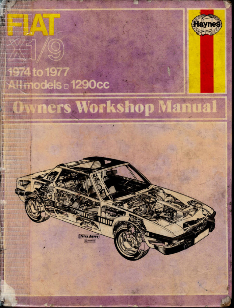HAYNES FIAT X1/9 WORKSHOP MANUAL 1972 - 1977 