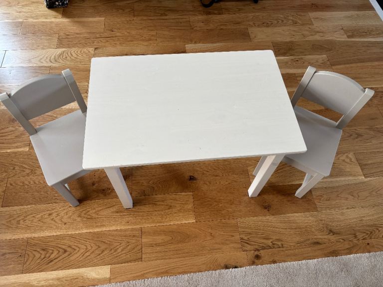 IKEA Sundvik White Childrens Table and Grey Chairs RRP£89 (Free Delivery)