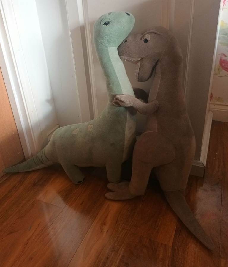H&M soft toy Dinosaurs x 2. (28cm tall)