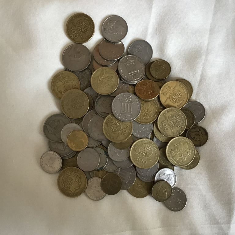 Huge job lot unsorted pre euro Greek coins 122