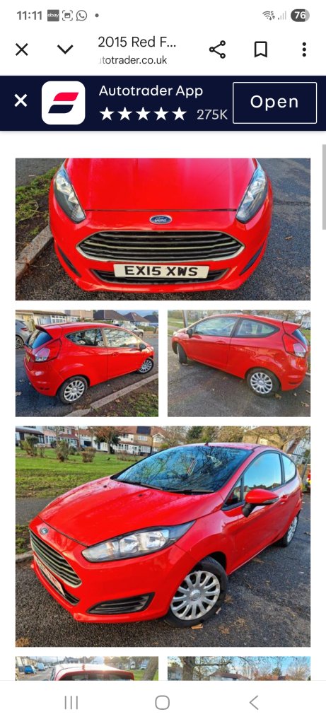 Ford, FIESTA, Hatchback, 2015, Manual, 1241 (cc), 3 doors