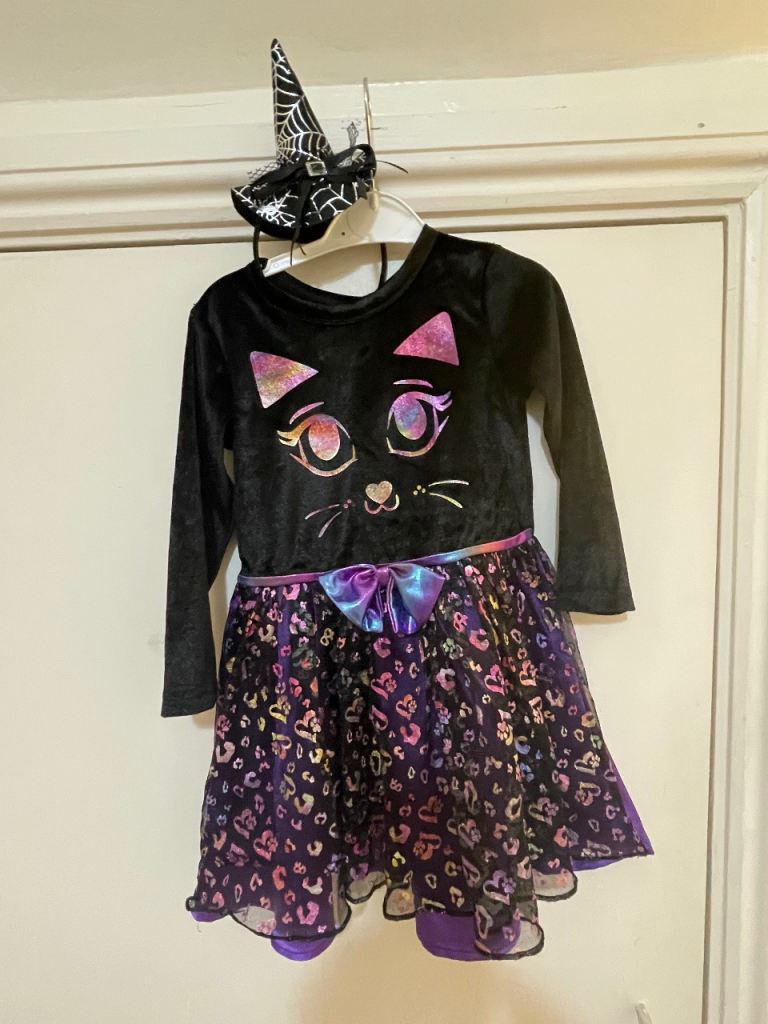 Girls Dress up costume & Hat Hairband age 2-3 Years in Very Good Clean Condition 