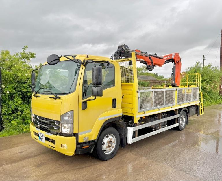 2019 ISUZU FORWARD F110.210 ATLAS GRAB CRANE DROPSIDE 3 SEATS 94,000 MILE EURO-6