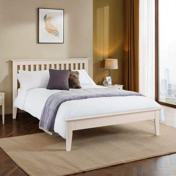 Wooden bed– White, king Size