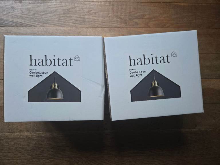 Habitat cow bell wall lights - pewter coloured