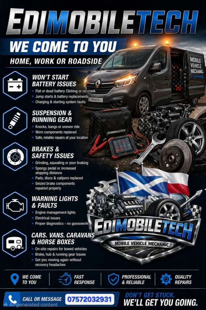Edimobiletech mobile mechanic covering midlothian and surrounding areas 
