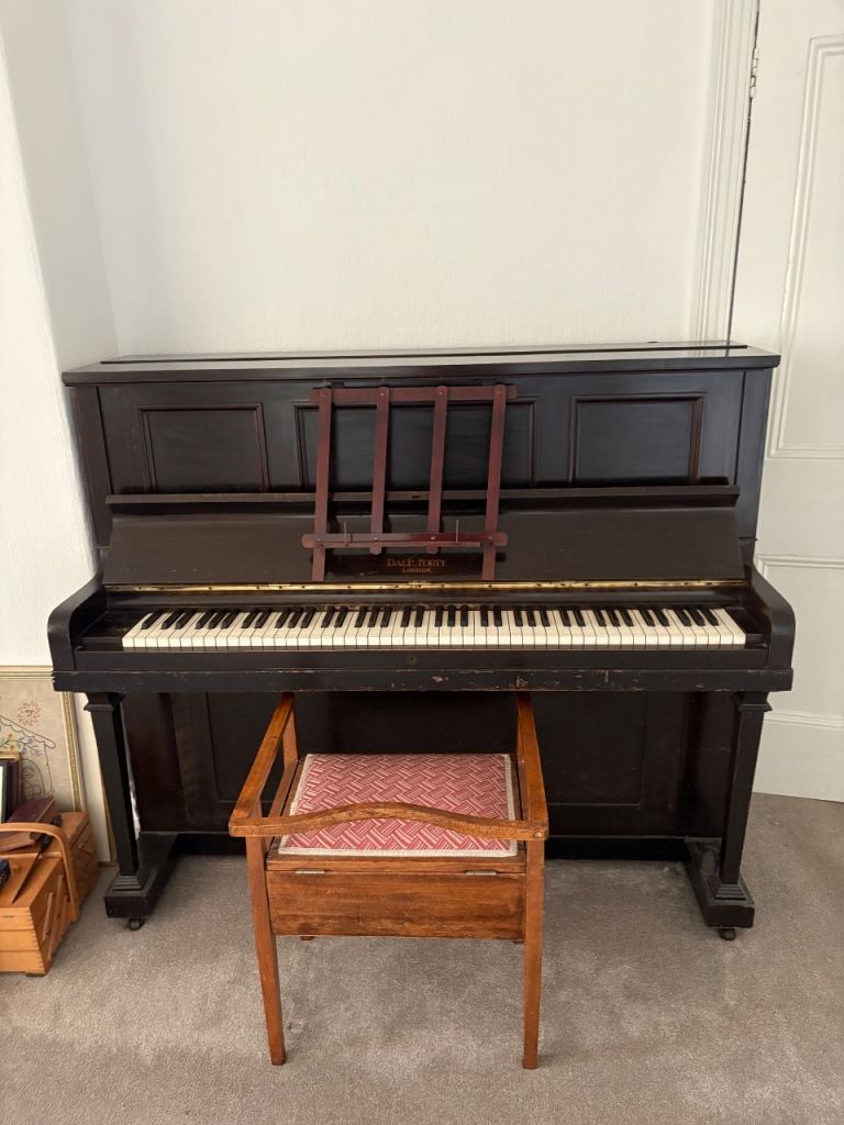 Dale Forty Upright Piano with Stool – Fair Condition