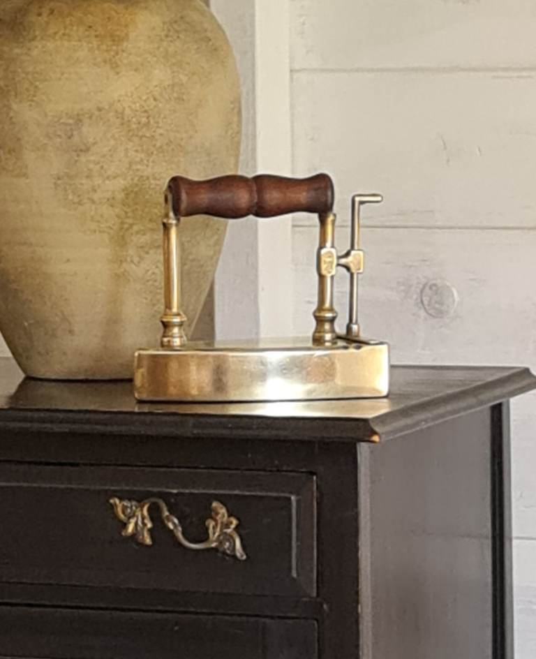 A Pair Rare Antique Victorian Solid Brass Flat Irons