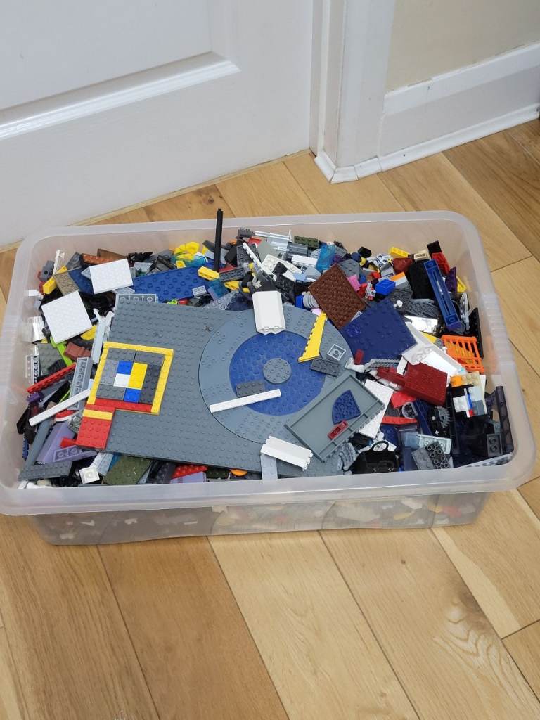 Large Box of Mixed LEGO Bricks and Pieces
